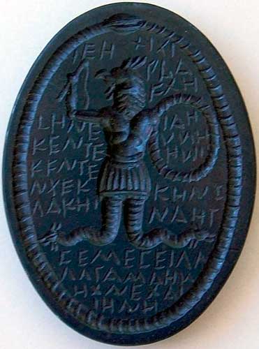 Relieve de Abraxas (gema de Hematita). Arte Greco-Romano/Egipcio. Siglo IV A.C.