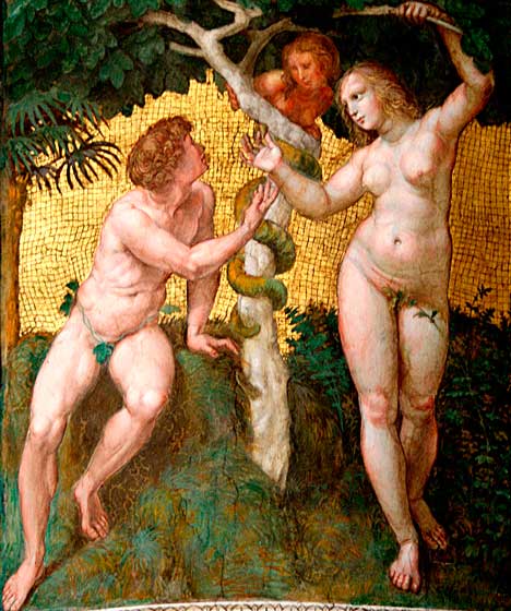 Adán y Eva. Raphael Sanzio (1500-1510). 