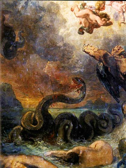 Apolo combatiendo con la serpiente pitón. Eugene Delacroix. 1850-1851

