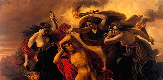 Orestes perseguido por las Furias. Carl Rahl. 1852.