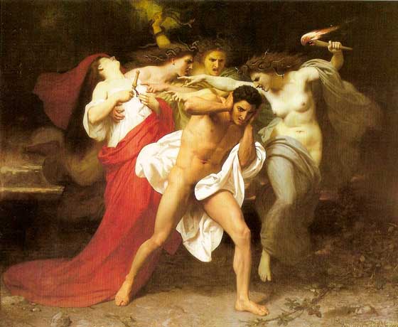 Orestes y las furias. Wiliam Bouguereau. 1862