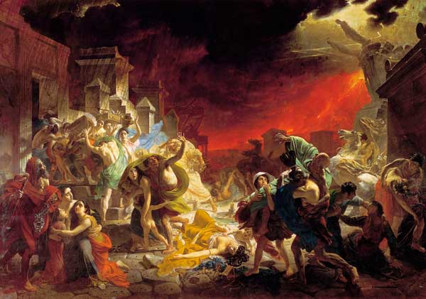 Imagen: Los últimos días de Pompeya, Karl Briulov (1830 y 1833)