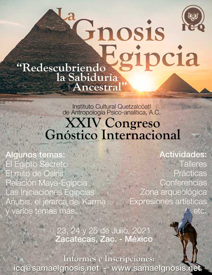 Póster 3 del XXIV Congreso Gnóstico Internacional La Gnosis Egipcia