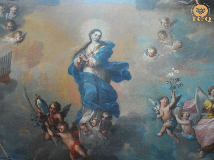 La Virgen del Apocalipsis tiene todas las características del arcano tres. Autor Miguel Cabrera. Museo de Guadalupe Zac. México.