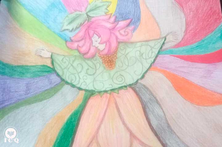 Los elementos de la naturaleza tienen una vibración que actúa sobre toda la creación, así mismo criaturas elementales. Dibujo: “Elemental”. Lupita Ortiz (Gnosis ICQ) 