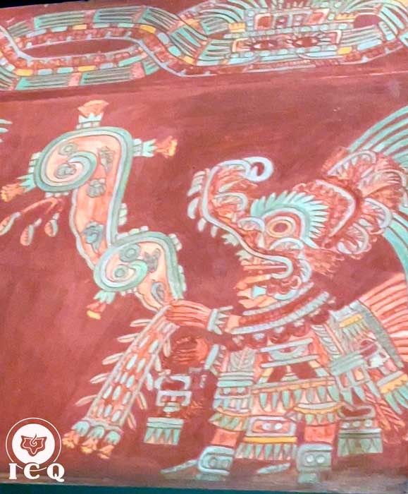 Dios de las tormentas, mural teotihuacano. Museo Nacional de Antropología de México. Foto: Luis Páez (Gnosis ICQ).