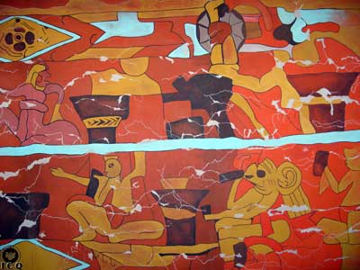 Mural de los bebedores de pulque. [Foto: Virgilio Cuautle Roldán]