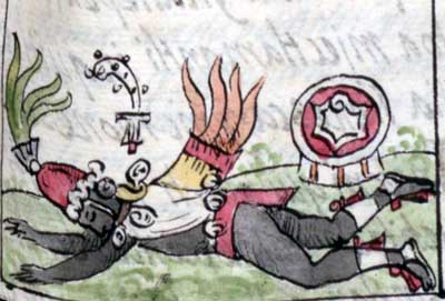 Quetzalcóatl dormido por embriagarse [Códice Florentino]