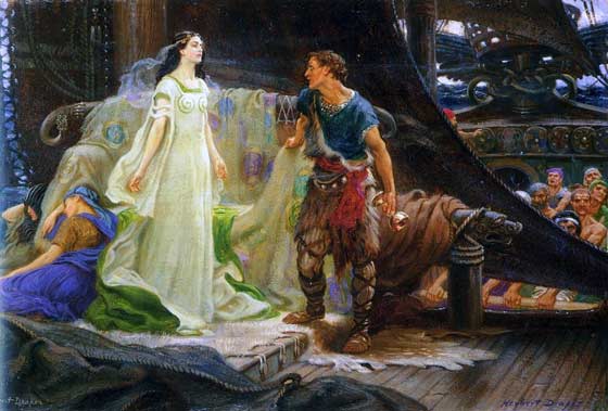 Tristán e Isolde. Edmund Blair Leighton. 1901