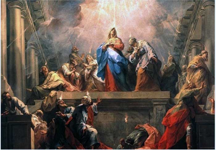 El Fuego del Pentecostés, Jean II Restout, 1732
