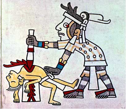 Sacrificio Azteca, Códice Laud folio 8, dominio público