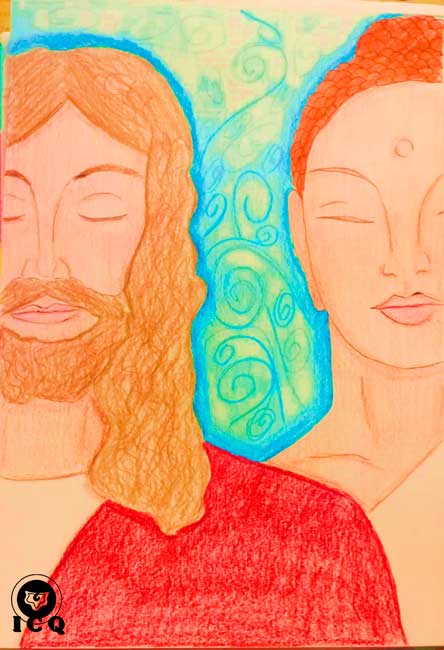 Jesus y Buda. Autor: Lupita Ortiz. 