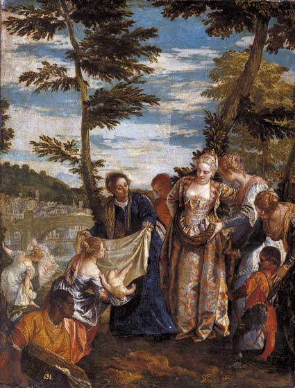 “Moisés salvado de las aguas” Paolo Veronese. 1580.