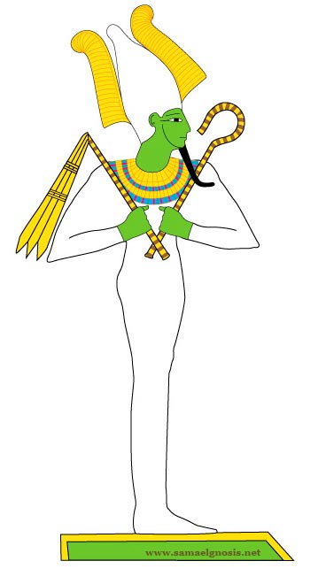 El dios Osiris. Dibujo: Rubén Soto Orozco.
