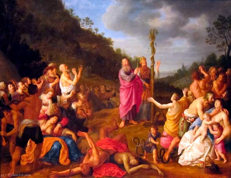 “Moisés y la Serpiente de Bronce” Adriaen van Nieulandt. (1587-1658).