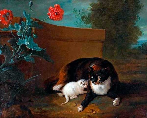Bodegón gato. Jean Baptiste Oudry. 1737.