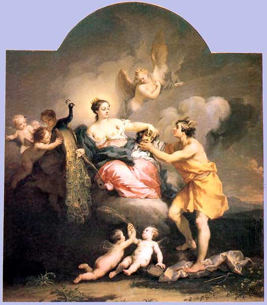 Juno recibiendo la cabeza de Argos. Jacopo Amigoni, 1732.