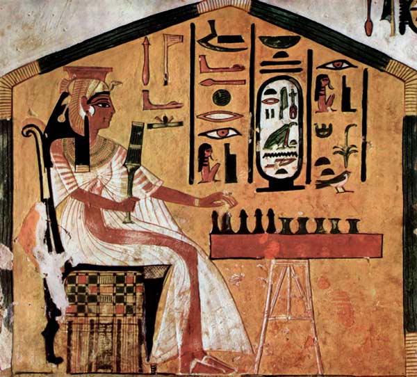Pintura de la cámara funeraria del Nefertari. Egipto.