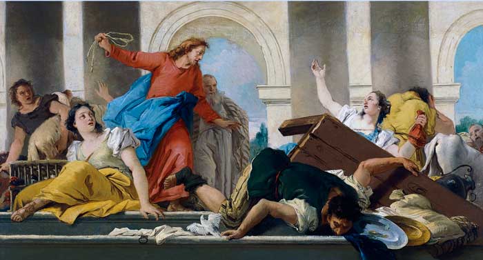 La expulsión de los mercaderes del templo. Giandomenico Tiepolo. 1750 - 1753.