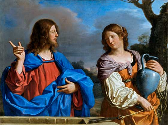 Jesús y la samaritana en el pozo. Giovanni Francesco Barbieri. 1640 – 1641